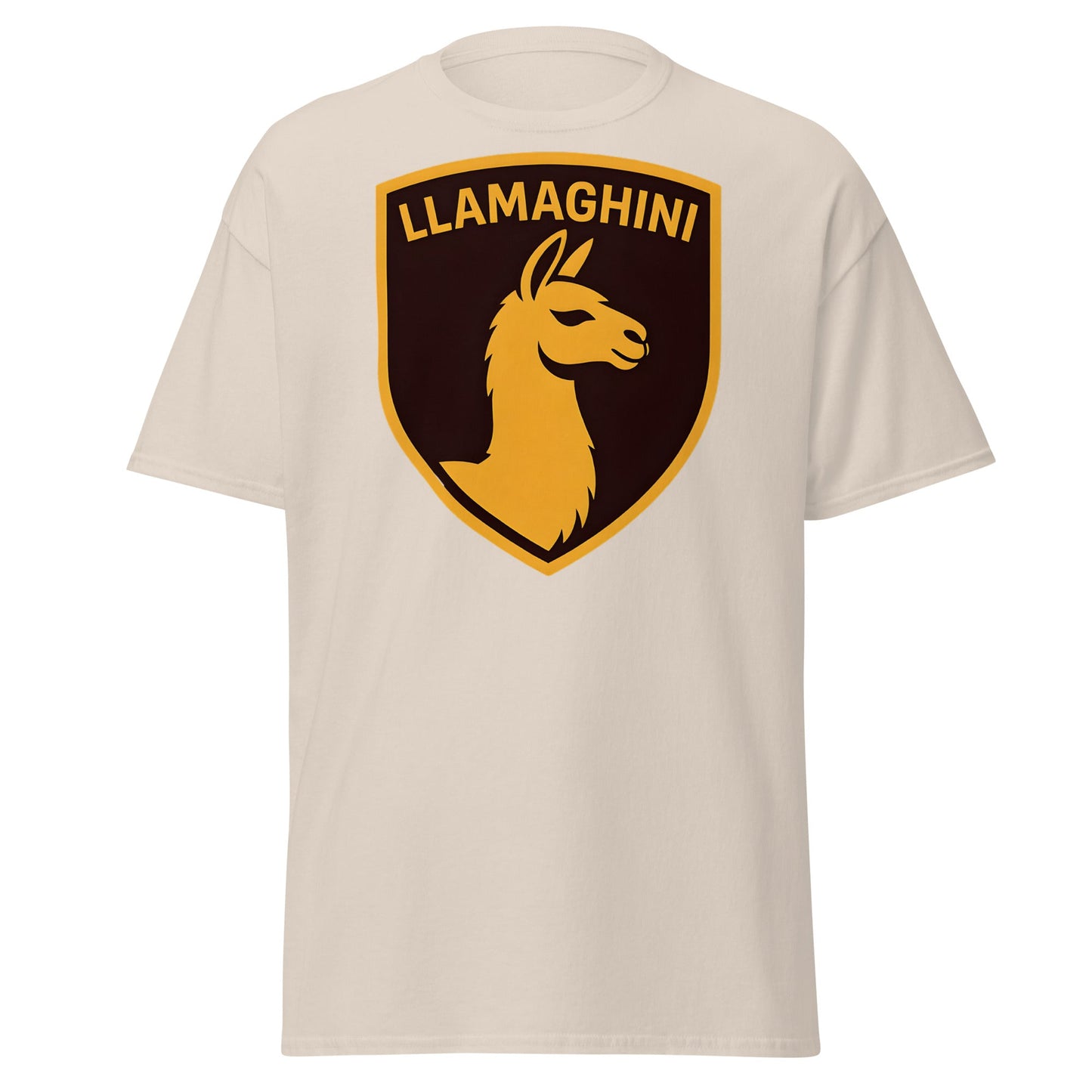 Llamaghini Funny Parody T-Shirt | Luxury Llama Car Tee - Natural - T-Shirts Online