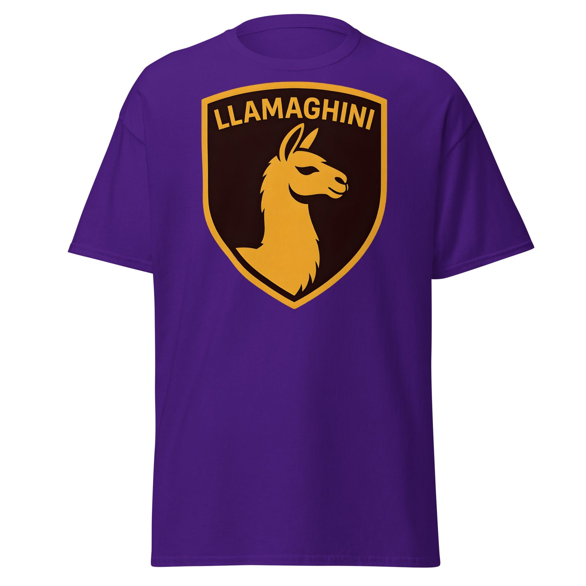 Llamaghini Funny Parody T-Shirt | Luxury Llama Car Tee - Purple - T-Shirts Online