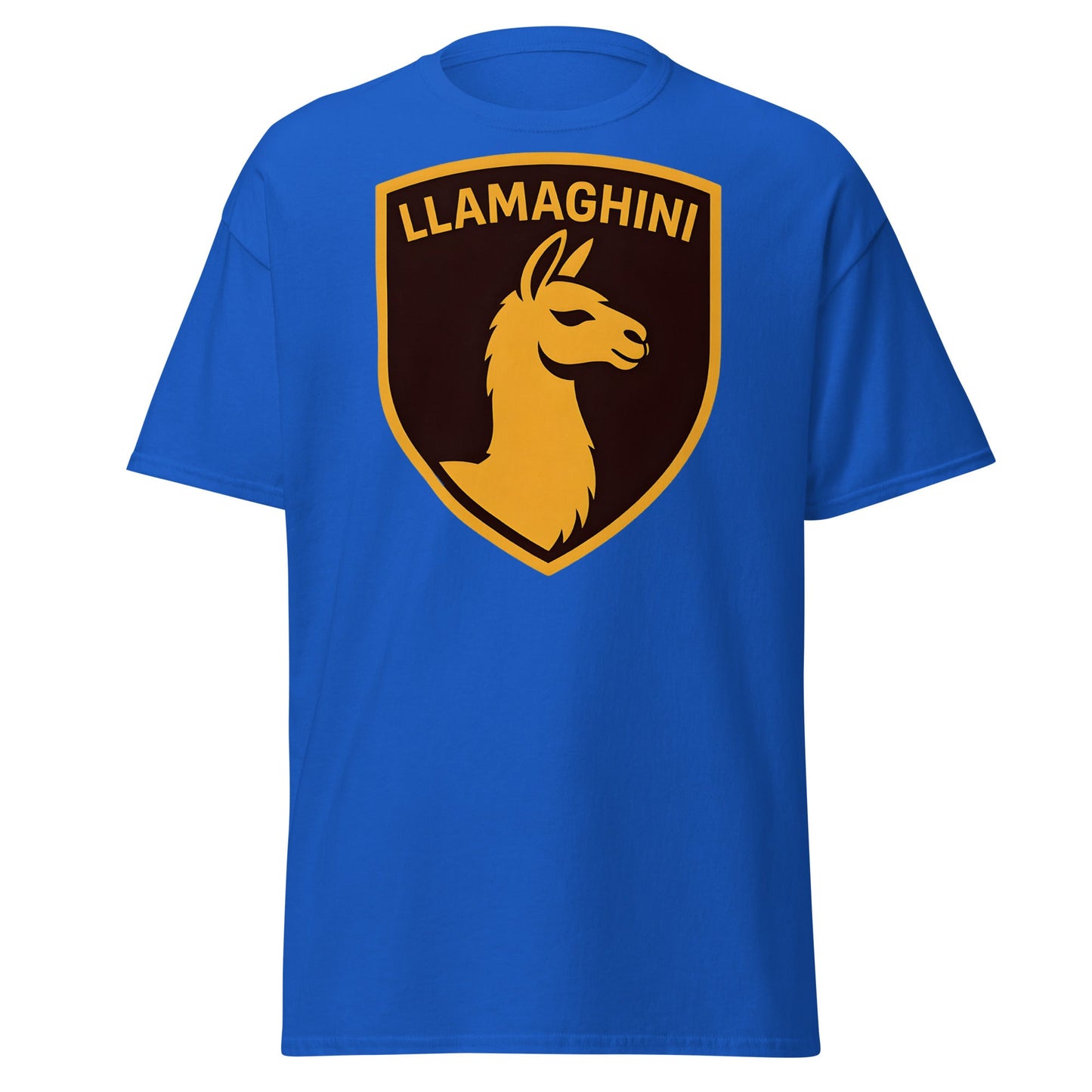 Llamaghini Funny Parody T-Shirt | Luxury Llama Car Tee - Royal - T-Shirts Online