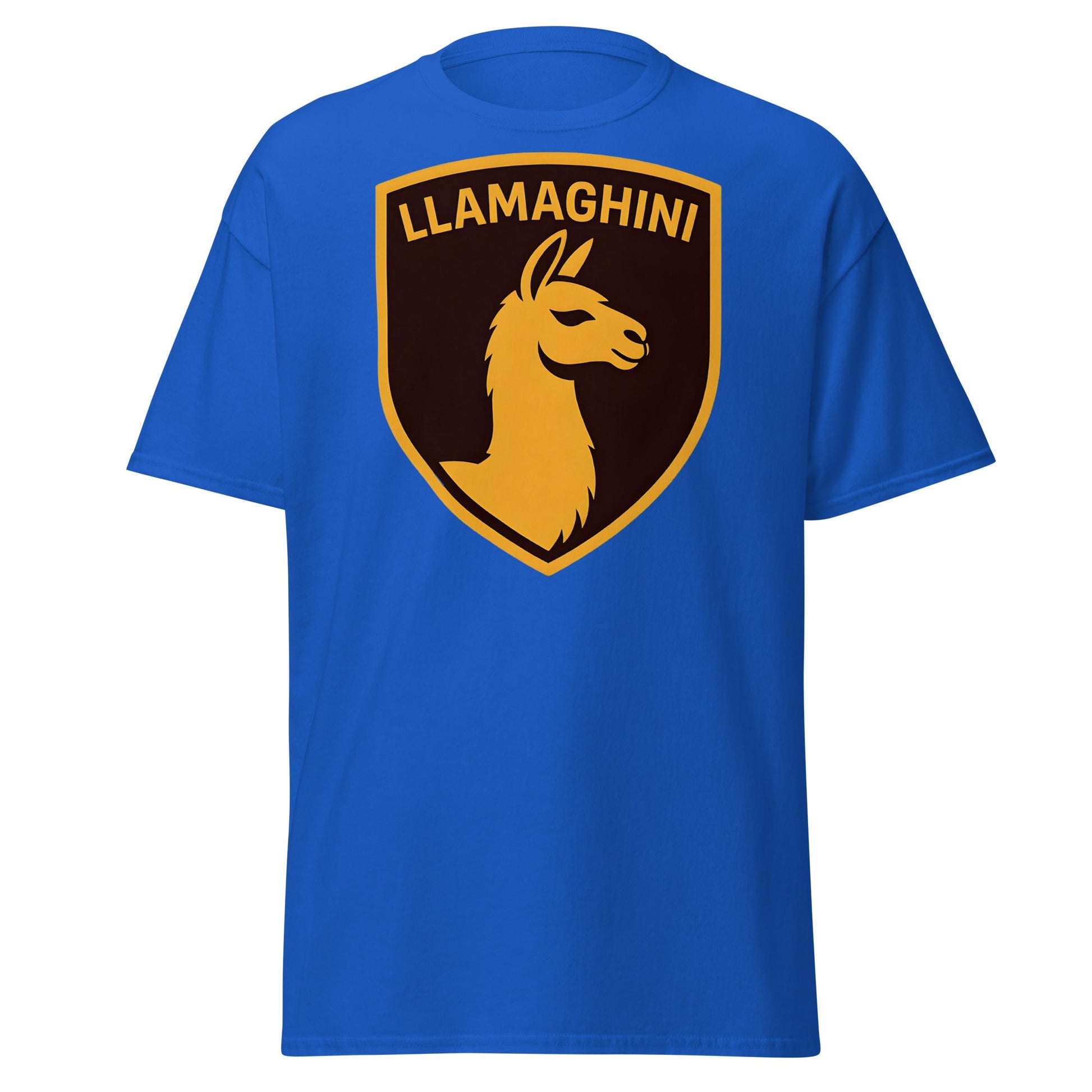 Llamaghini Funny Parody T-Shirt | Luxury Llama Car Tee - Royal - T-Shirts Online