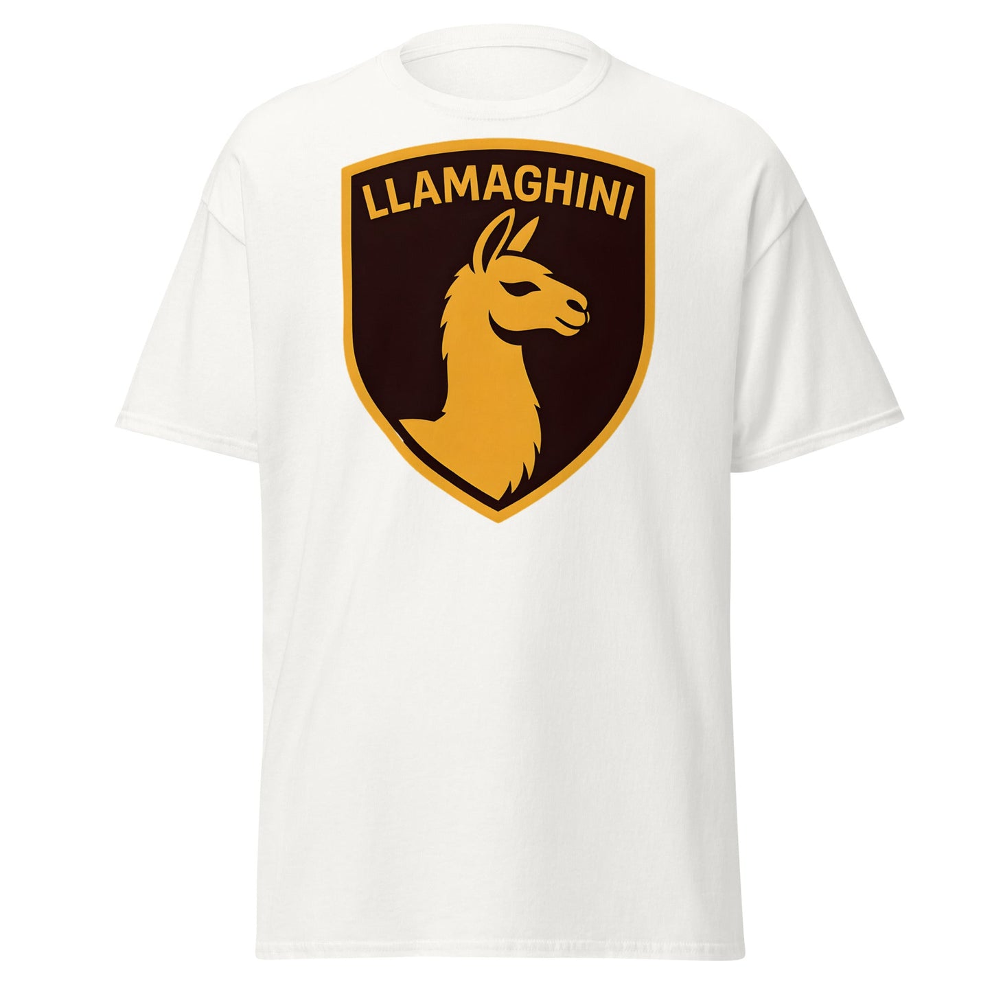 Llamaghini Funny Parody T-Shirt | Luxury Llama Car Tee - White - T-Shirts Online