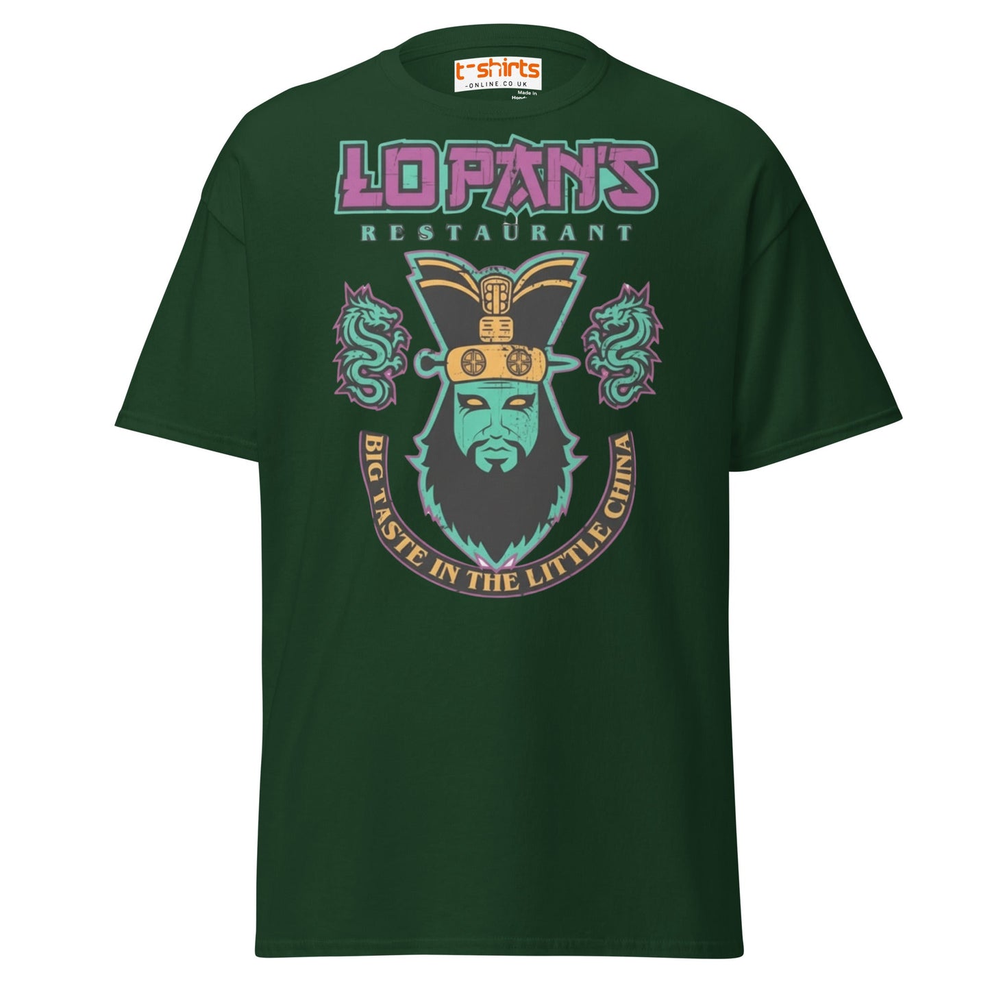 Lo Pan’s Restaurant T-Shirt | Retro Big Trouble Parody Tee - Forest Green - T-Shirts Online