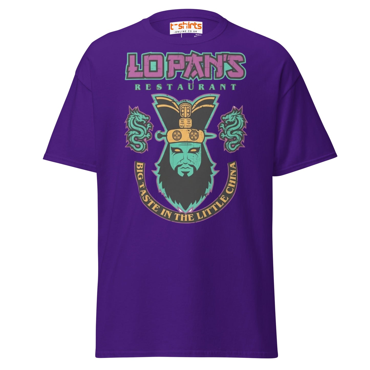 Lo Pan’s Restaurant T-Shirt | Retro Big Trouble Parody Tee - Purple - T-Shirts Online