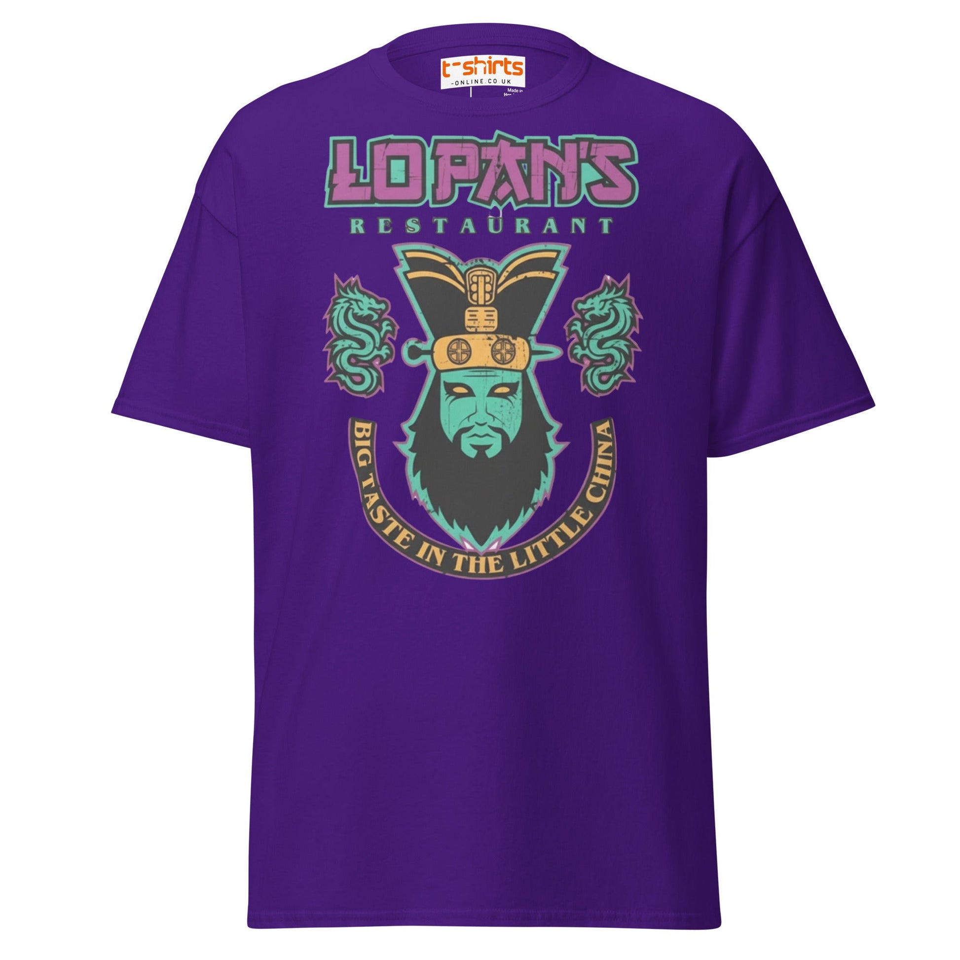 Lo Pan’s Restaurant T-Shirt | Retro Big Trouble Parody Tee - Purple - T-Shirts Online