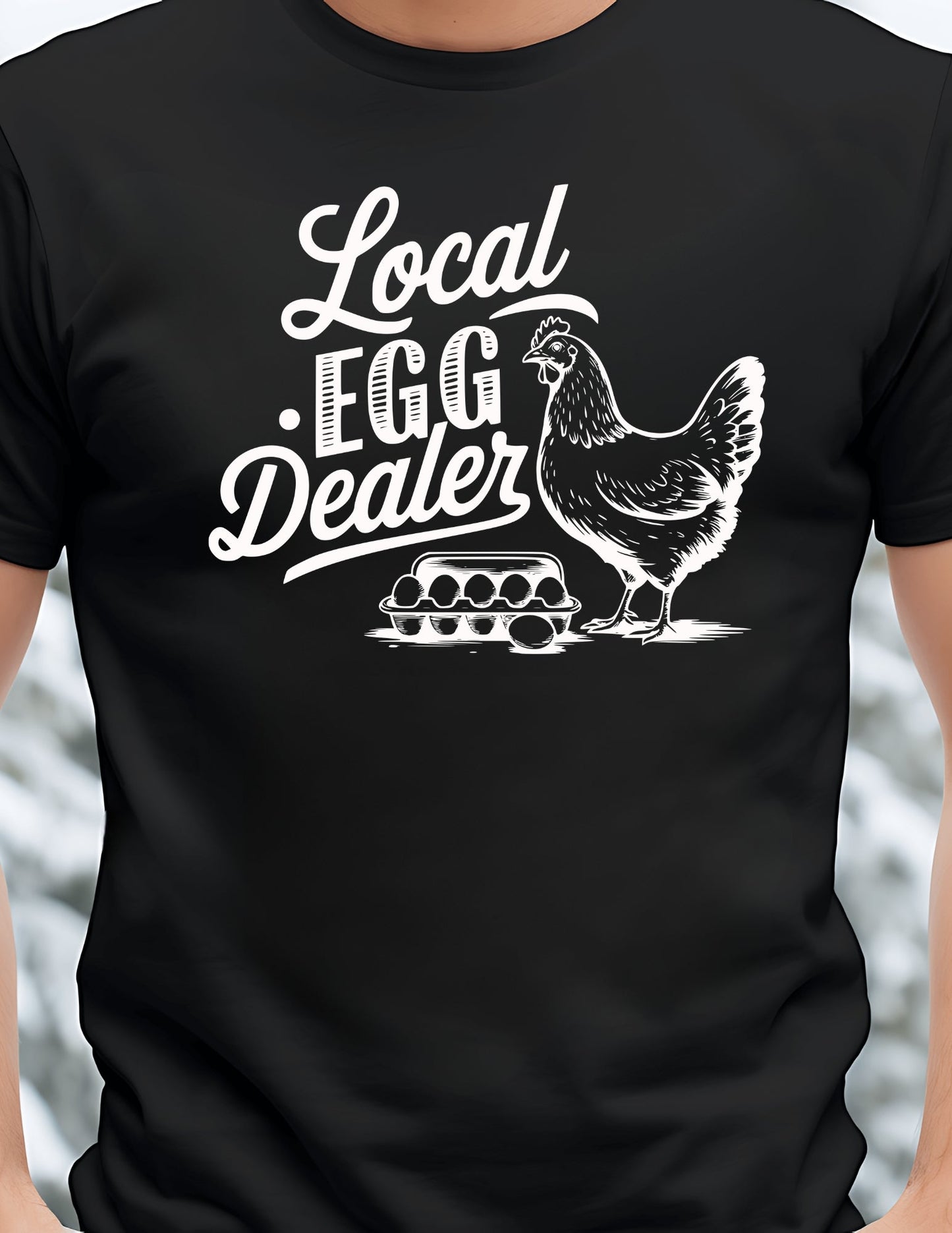 Local Egg Dealer T-Shirt | Farmer Tee - Black - T-Shirts Online
