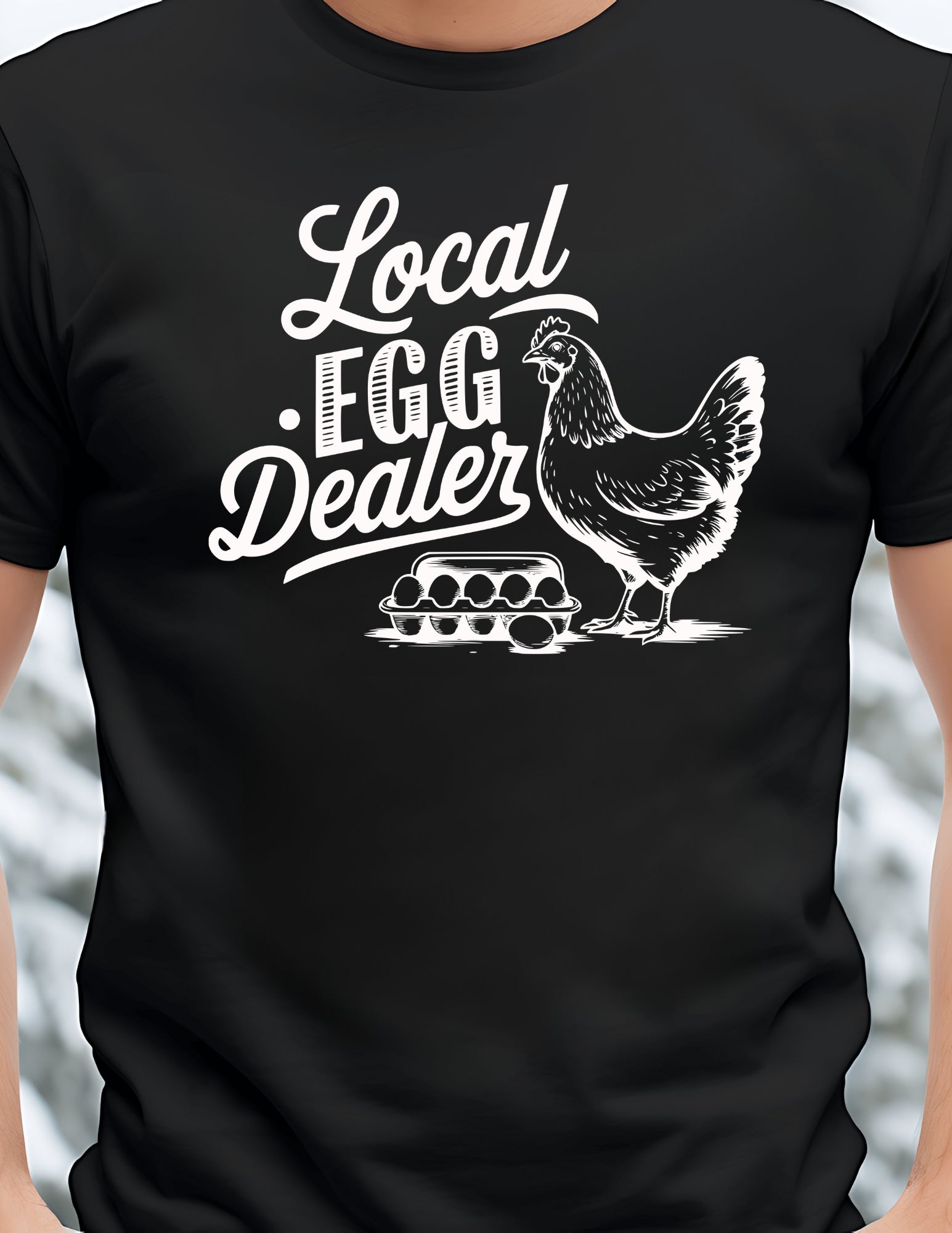 Local Egg Dealer T-Shirt | Farmer Tee - Black - T-Shirts Online