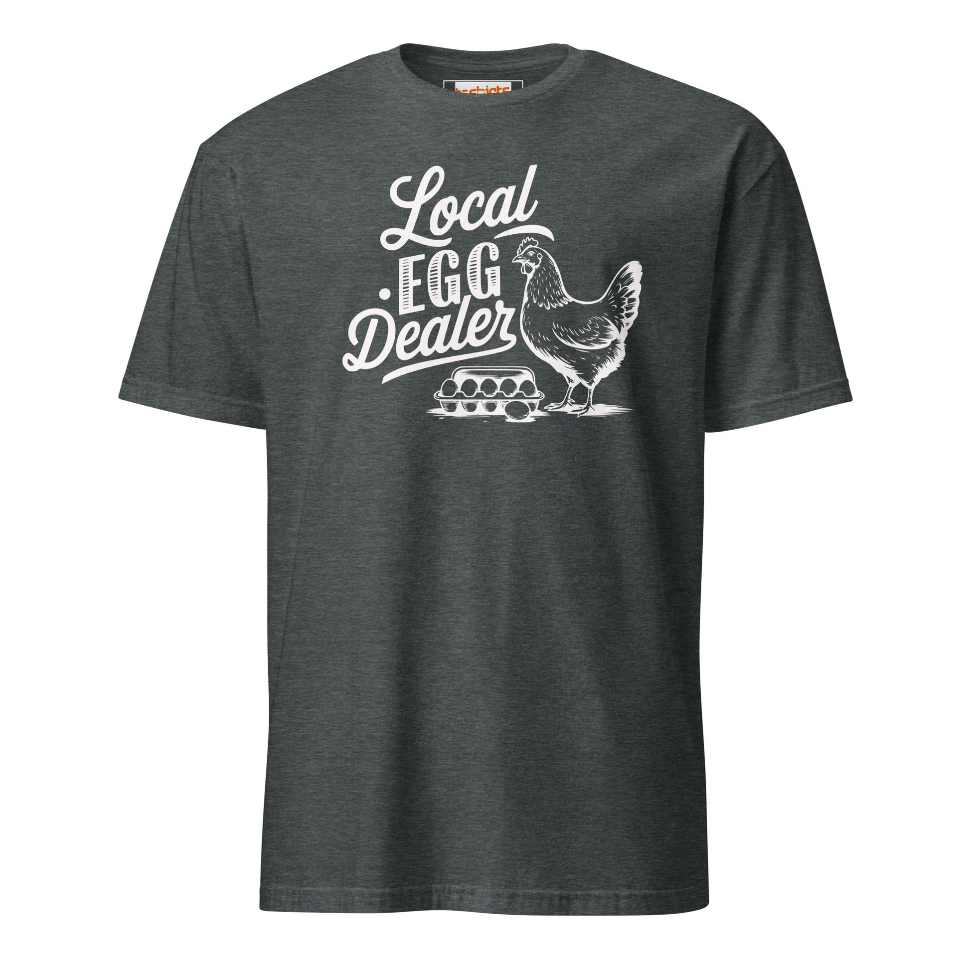 Local Egg Dealer T-Shirt | Farmer Tee - Dark Heather - T-Shirts Online