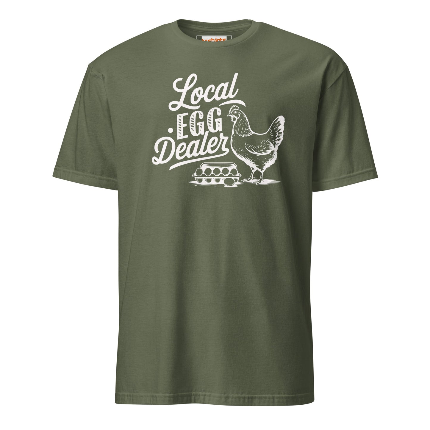 Local Egg Dealer T-Shirt | Farmer Tee - Military Green - T-Shirts Online