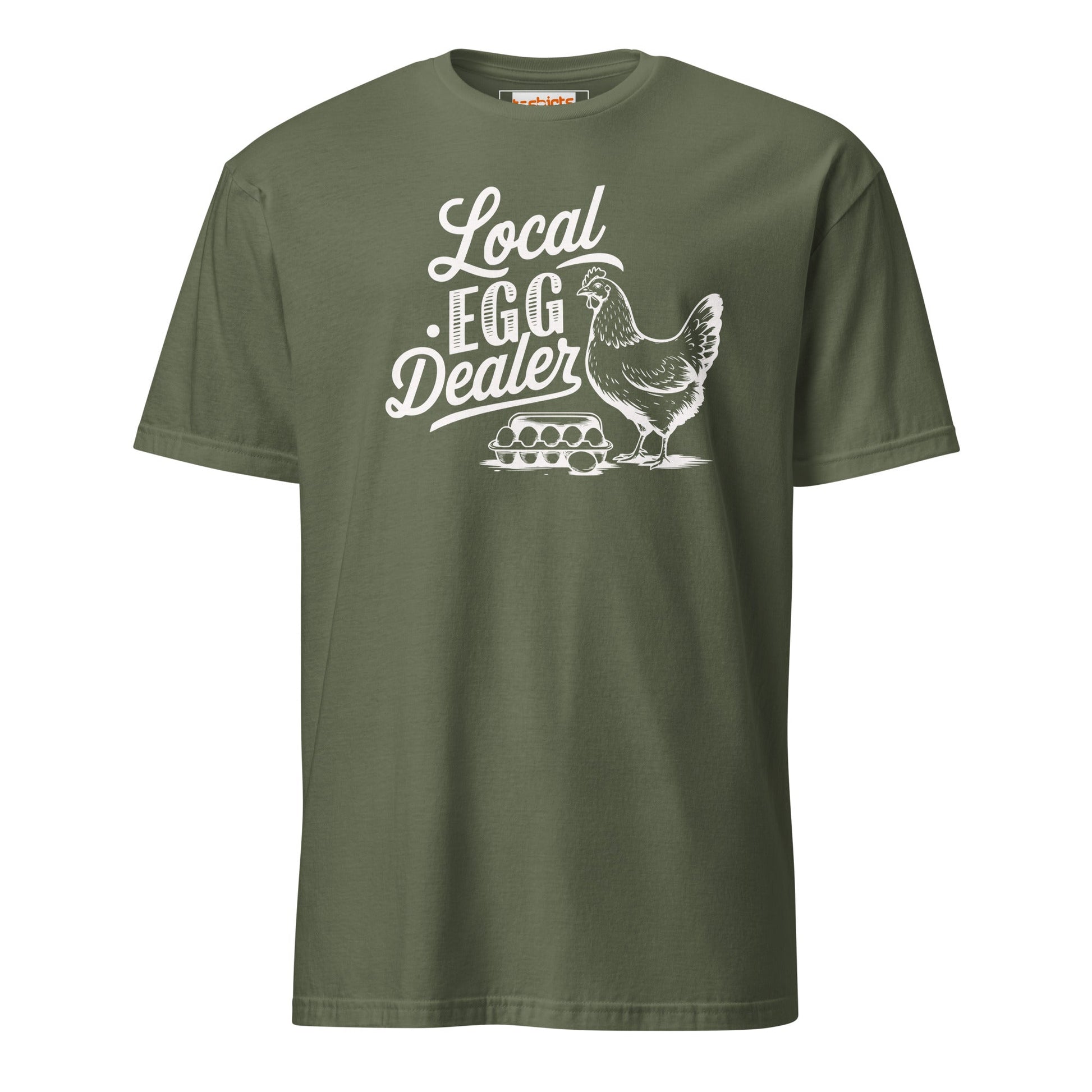 Local Egg Dealer T-Shirt | Farmer Tee - Military Green - T-Shirts Online