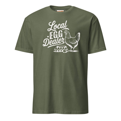 Local Egg Dealer T-Shirt | Farmer Tee - Military Green - T-Shirts Online