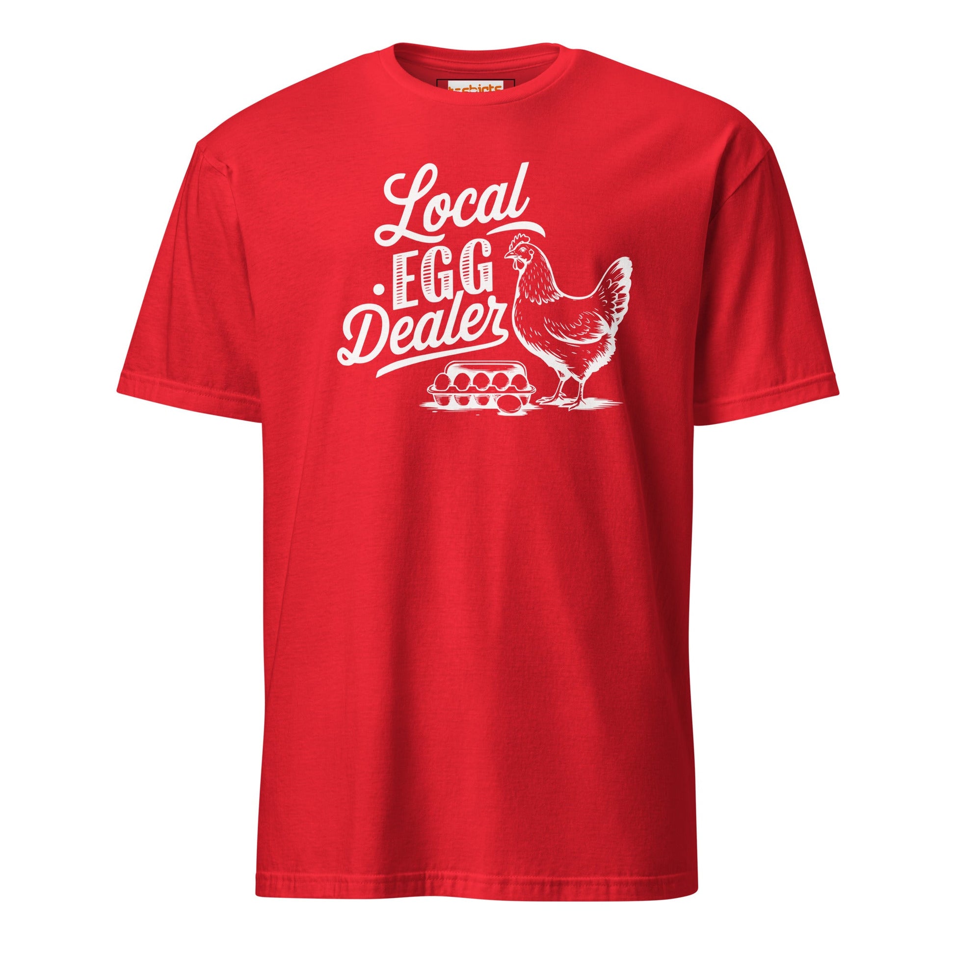 Local Egg Dealer T-Shirt | Farmer Tee - Red - T-Shirts Online