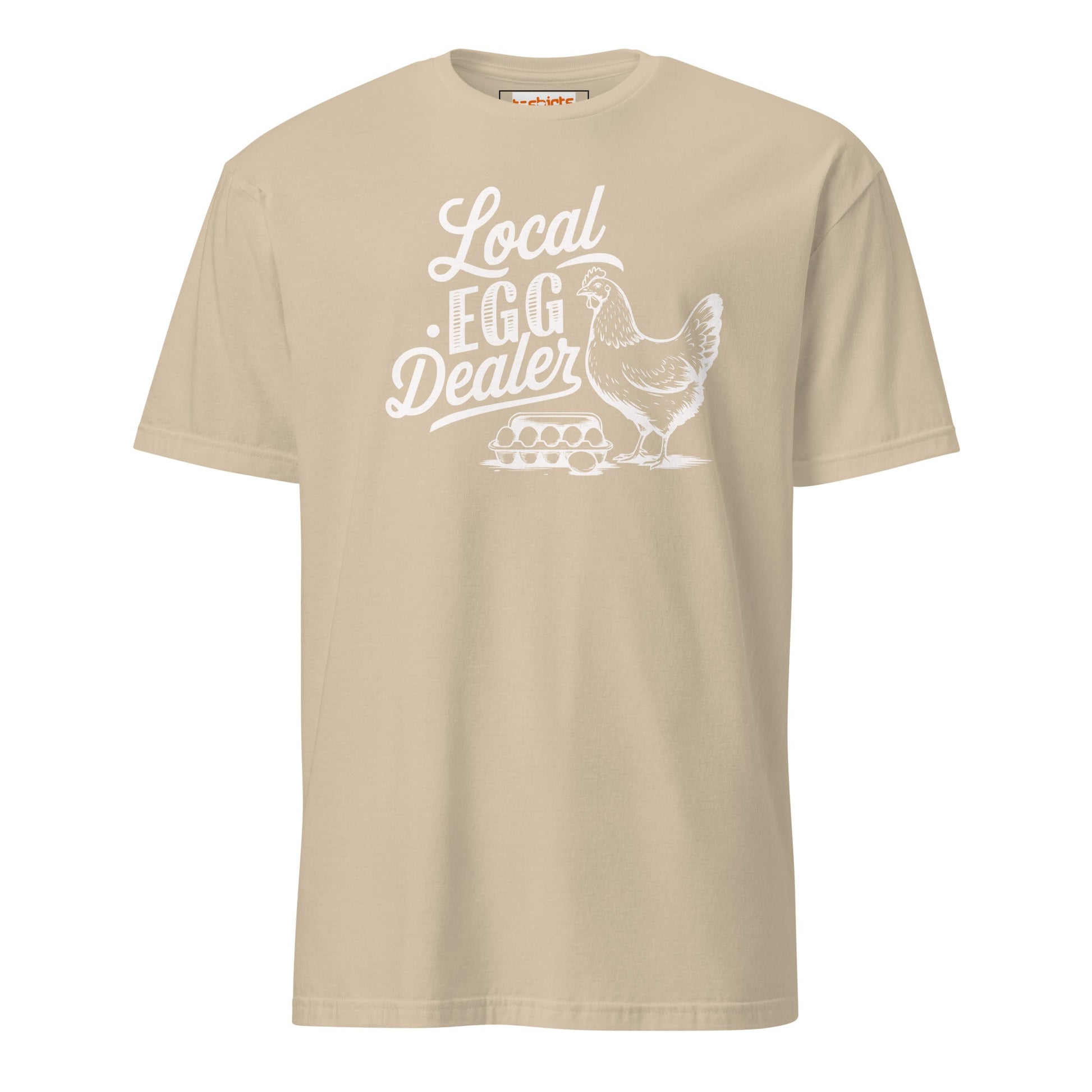 Local Egg Dealer T-Shirt | Farmer Tee - Sand - T-Shirts Online