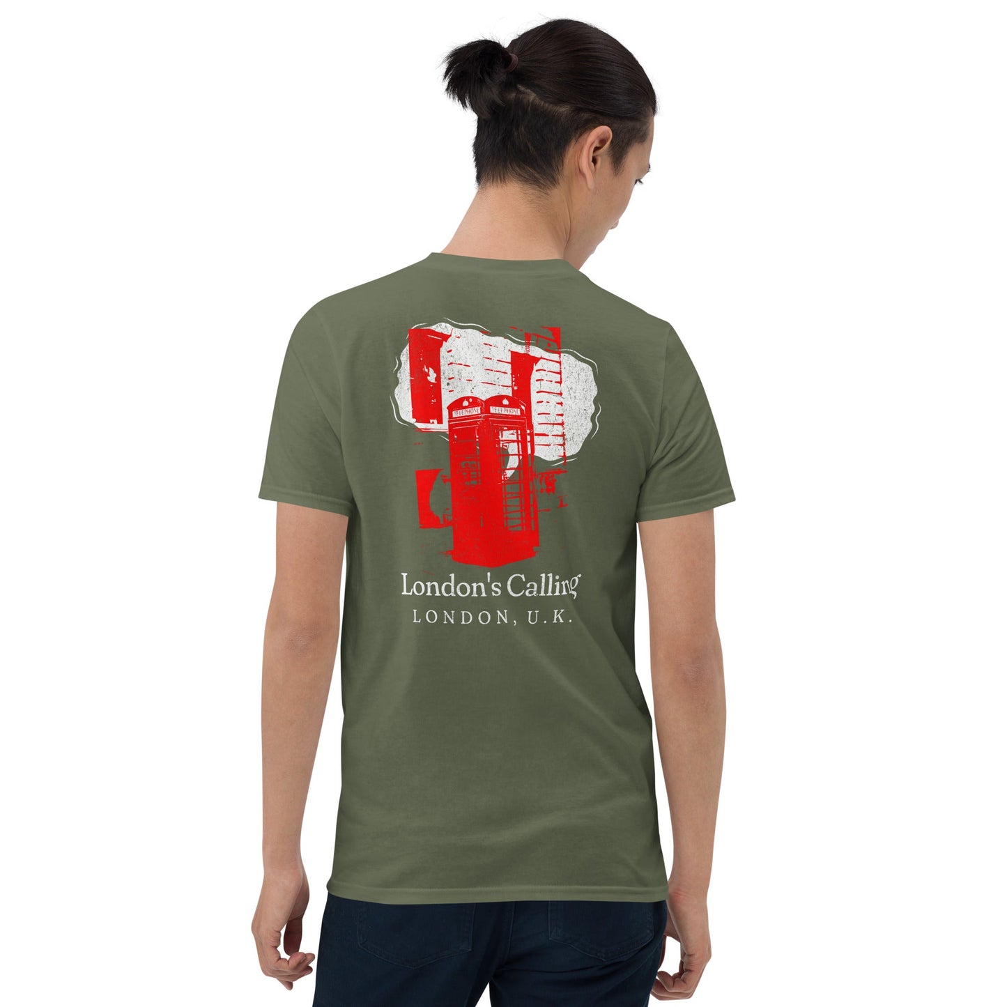London's Calling T-Shirt | UK Holiday Music T-Shirt - Military Green - T-Shirts Online