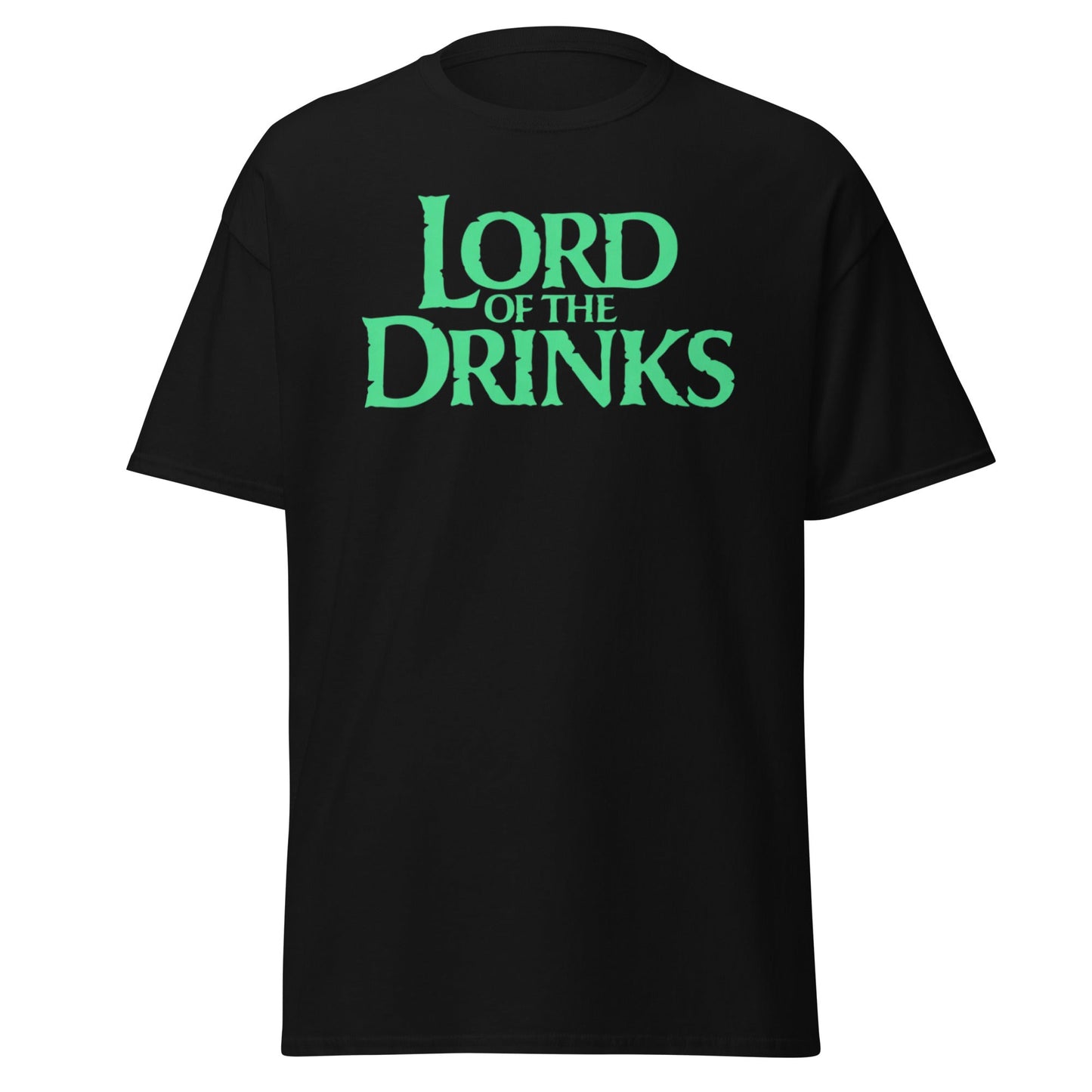 Lord of the Drinks T-Shirt | Funny Fantasy Parody Tee - Black - T-Shirts Online