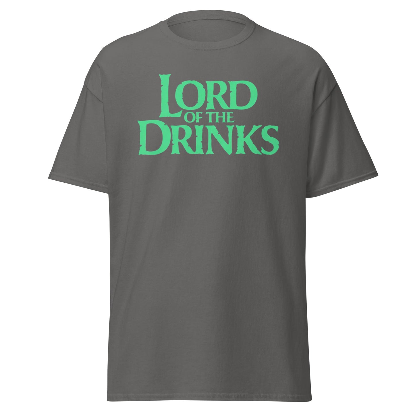 Lord of the Drinks T-Shirt | Funny Fantasy Parody Tee - Charcoal - T-Shirts Online