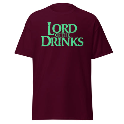 Lord of the Drinks T-Shirt | Funny Fantasy Parody Tee - Maroon - T-Shirts Online