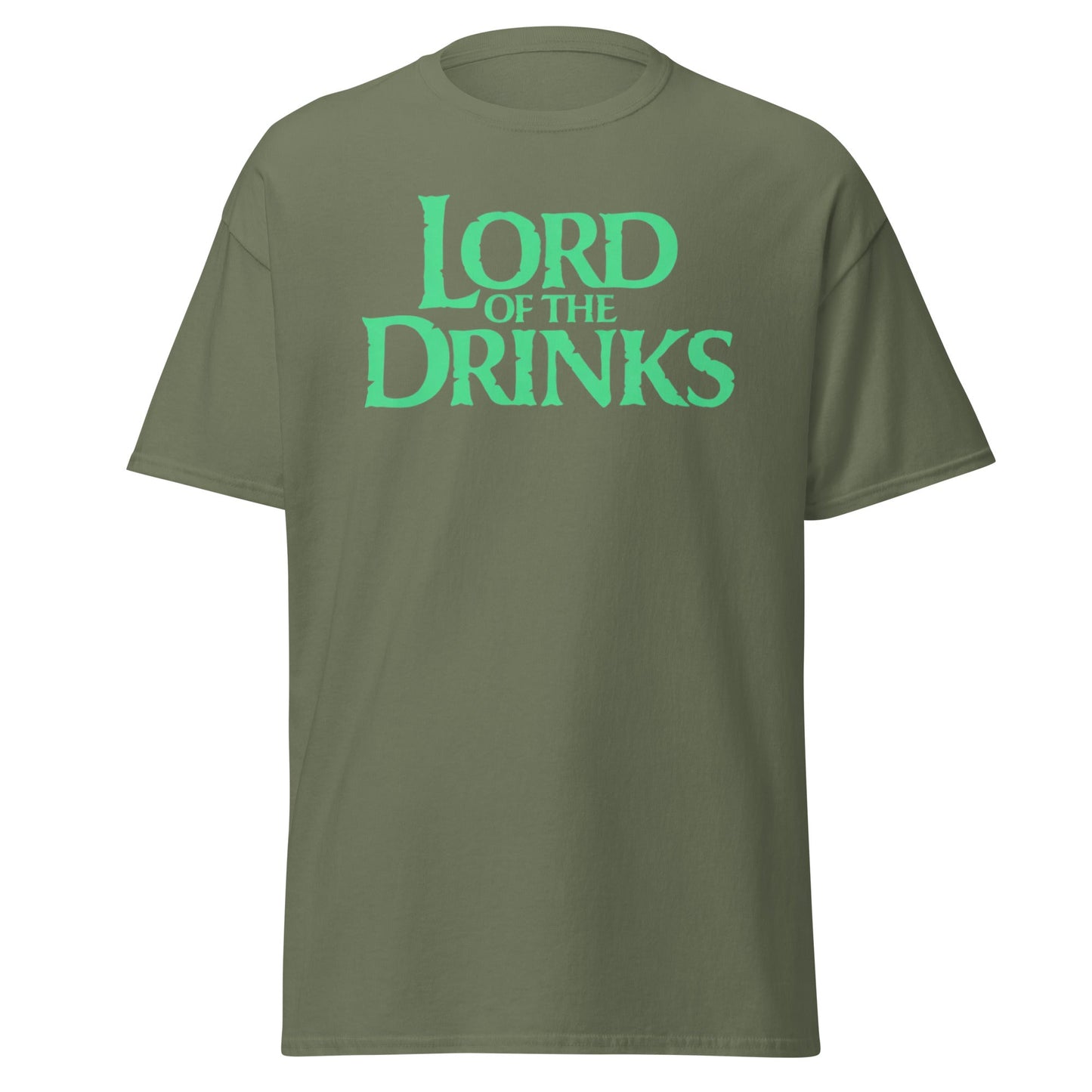 Lord of the Drinks T-Shirt | Funny Fantasy Parody Tee - Military Green - T-Shirts Online