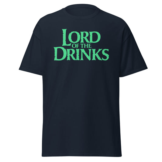 Lord of the Drinks T-Shirt | Funny Fantasy Parody Tee - Navy - T-Shirts Online
