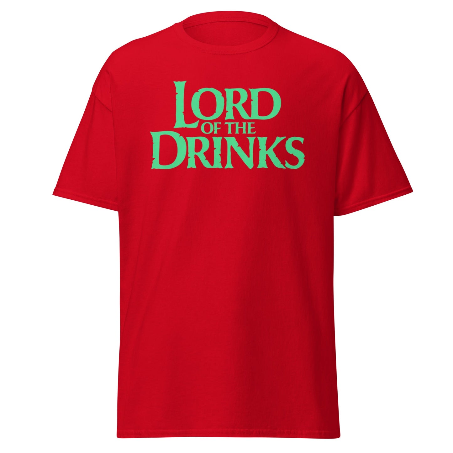 Lord of the Drinks T-Shirt | Funny Fantasy Parody Tee - Red - T-Shirts Online