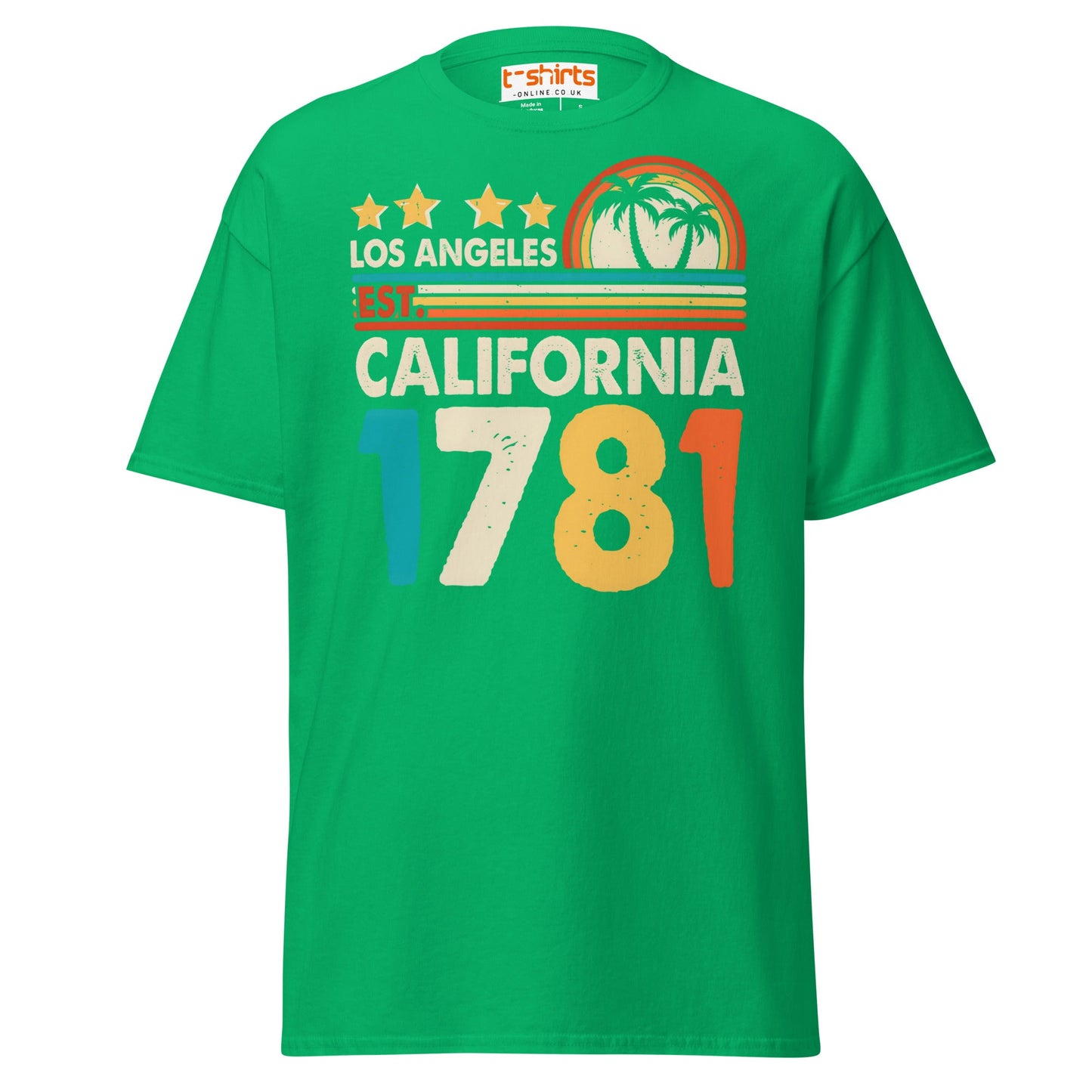 Los Angeles California 1781 T-Shirt – Retro Vintage Tee - Irish Green - T-Shirts Online