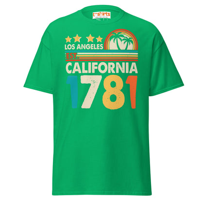 Los Angeles California 1781 T-Shirt – Retro Vintage Tee - Irish Green - T-Shirts Online