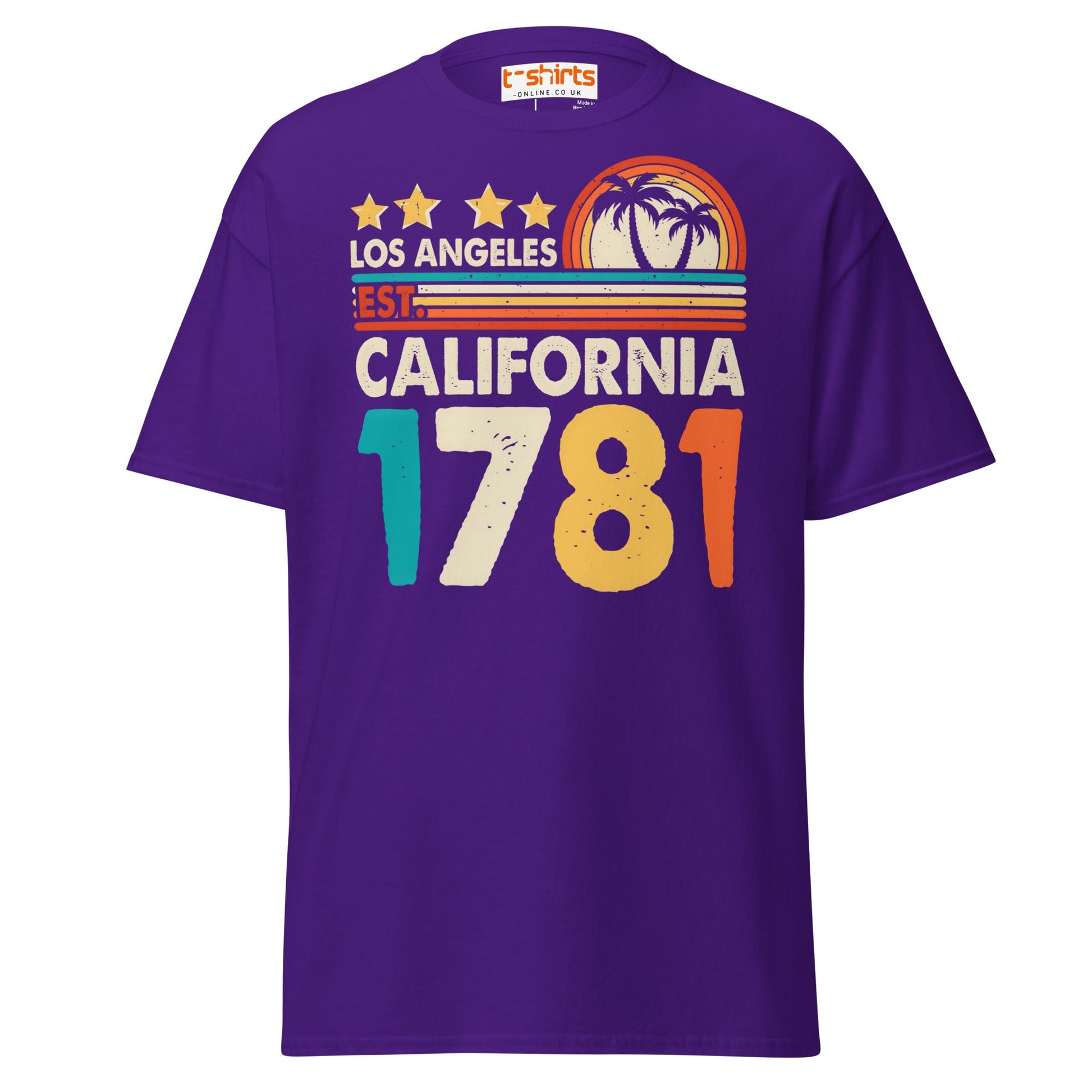 Los Angeles California 1781 T-Shirt – Retro Vintage Tee - Purple - T-Shirts Online