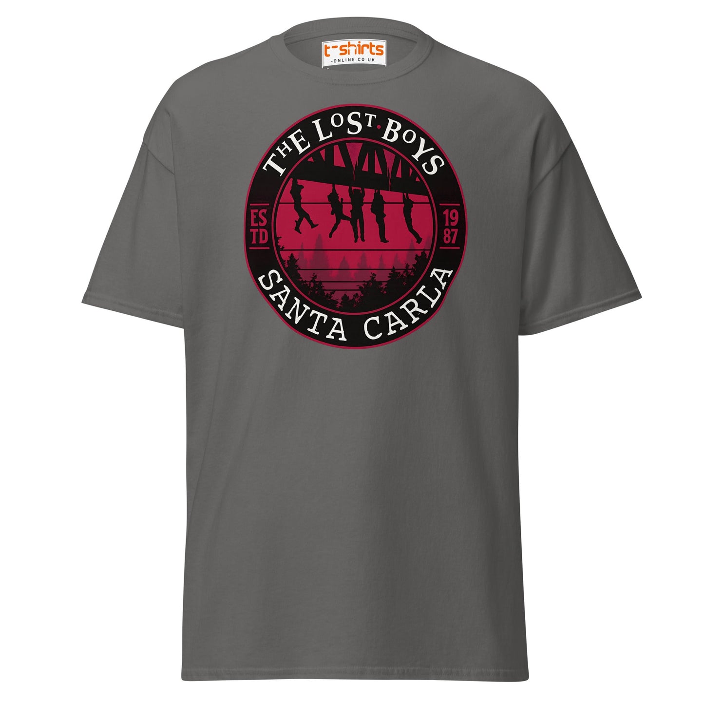 Lost Boys Santa Carla T-Shirt | Vintage Horror Movie Tee - Charcoal - T-Shirts Online
