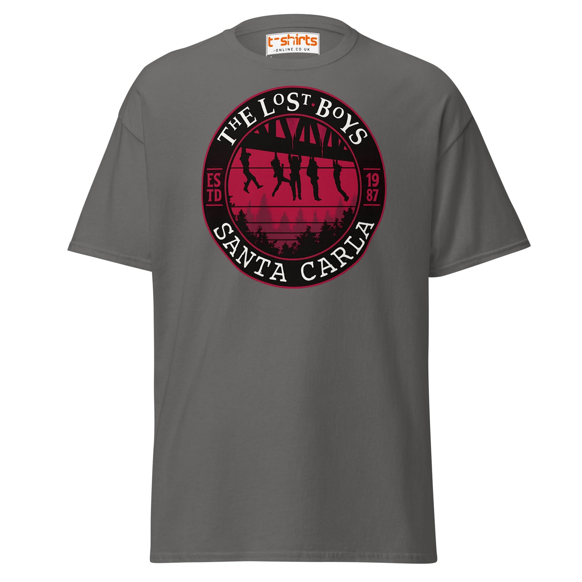 Lost Boys Santa Carla T-Shirt | Vintage Horror Movie Tee - Charcoal - T-Shirts Online