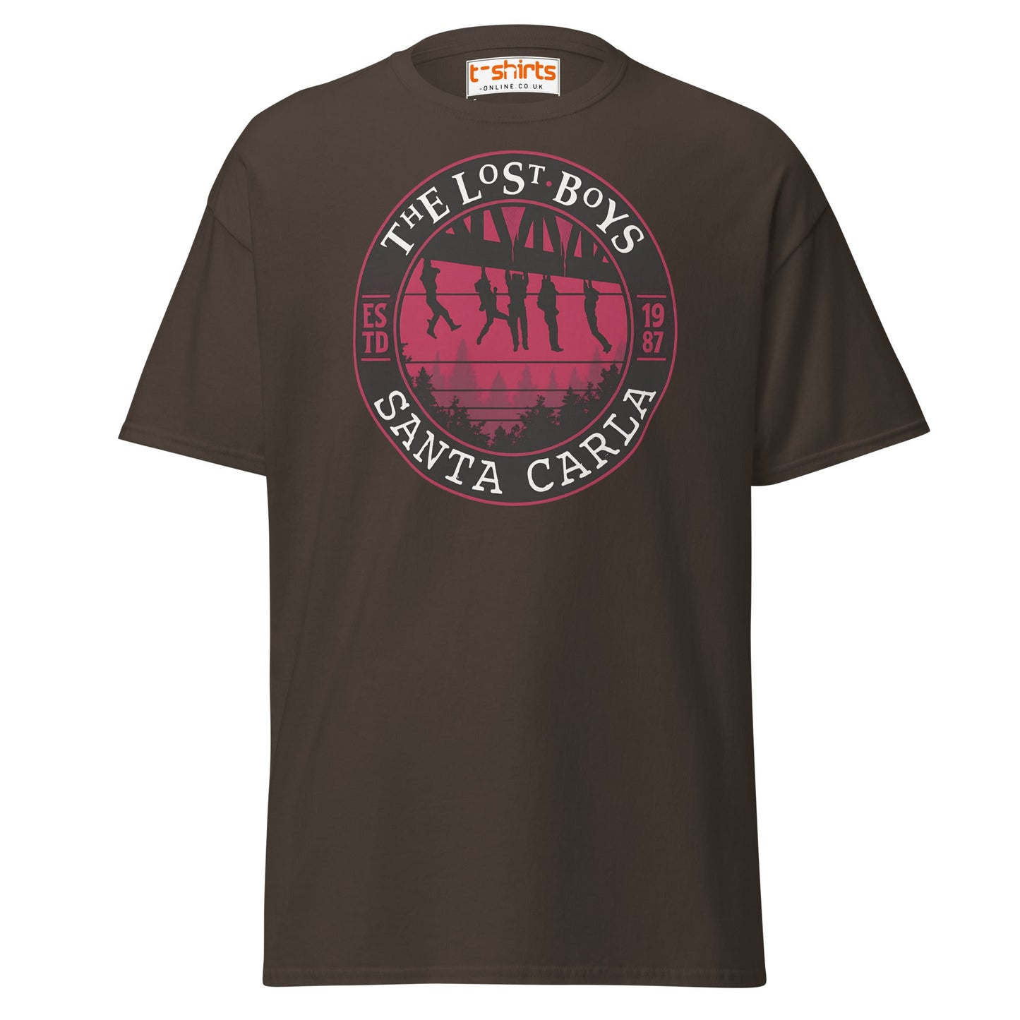 Lost Boys Santa Carla T-Shirt | Vintage Horror Movie Tee - Dark Chocolate - T-Shirts Online
