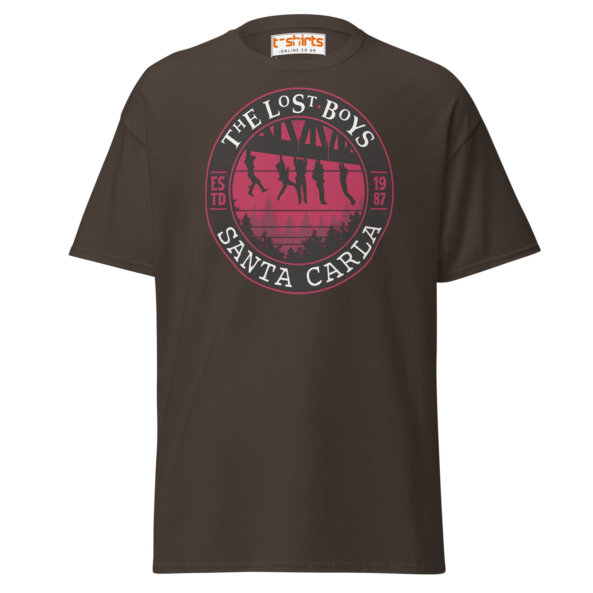Lost Boys Santa Carla T-Shirt | Vintage Horror Movie Tee - Dark Chocolate - T-Shirts Online