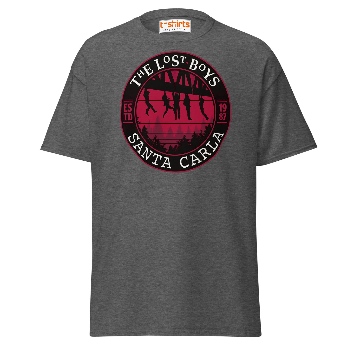 Lost Boys Santa Carla T-Shirt | Vintage Horror Movie Tee - Dark Heather - T-Shirts Online