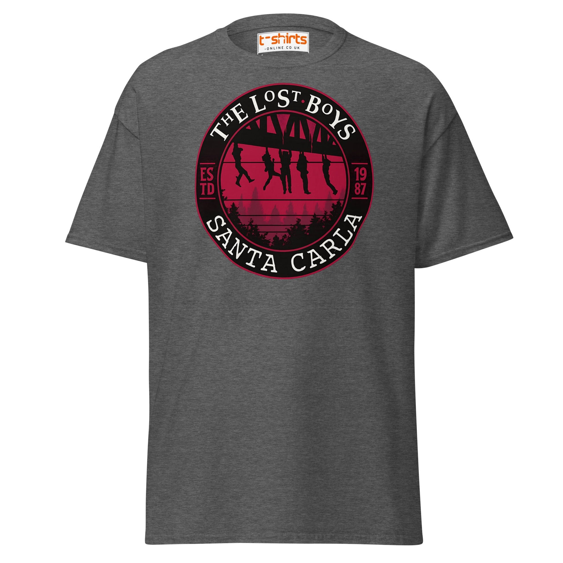 Lost Boys Santa Carla T-Shirt | Vintage Horror Movie Tee - Dark Heather - T-Shirts Online