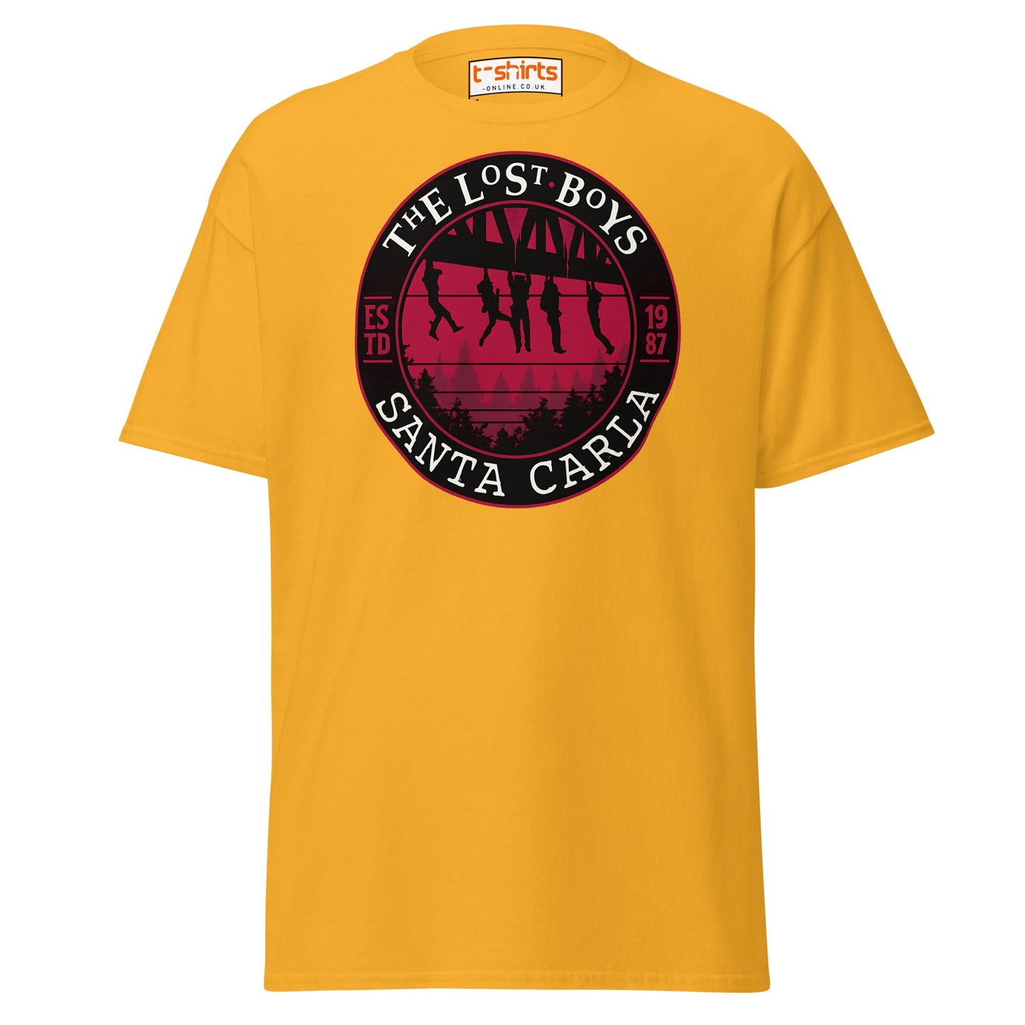 Lost Boys Santa Carla T-Shirt | Vintage Horror Movie Tee - Gold - T-Shirts Online