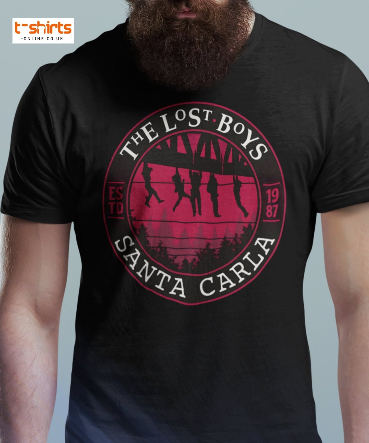 Lost Boys Santa Carla T-Shirt | Vintage Horror Movie Tee - Maroon - T-Shirts Online