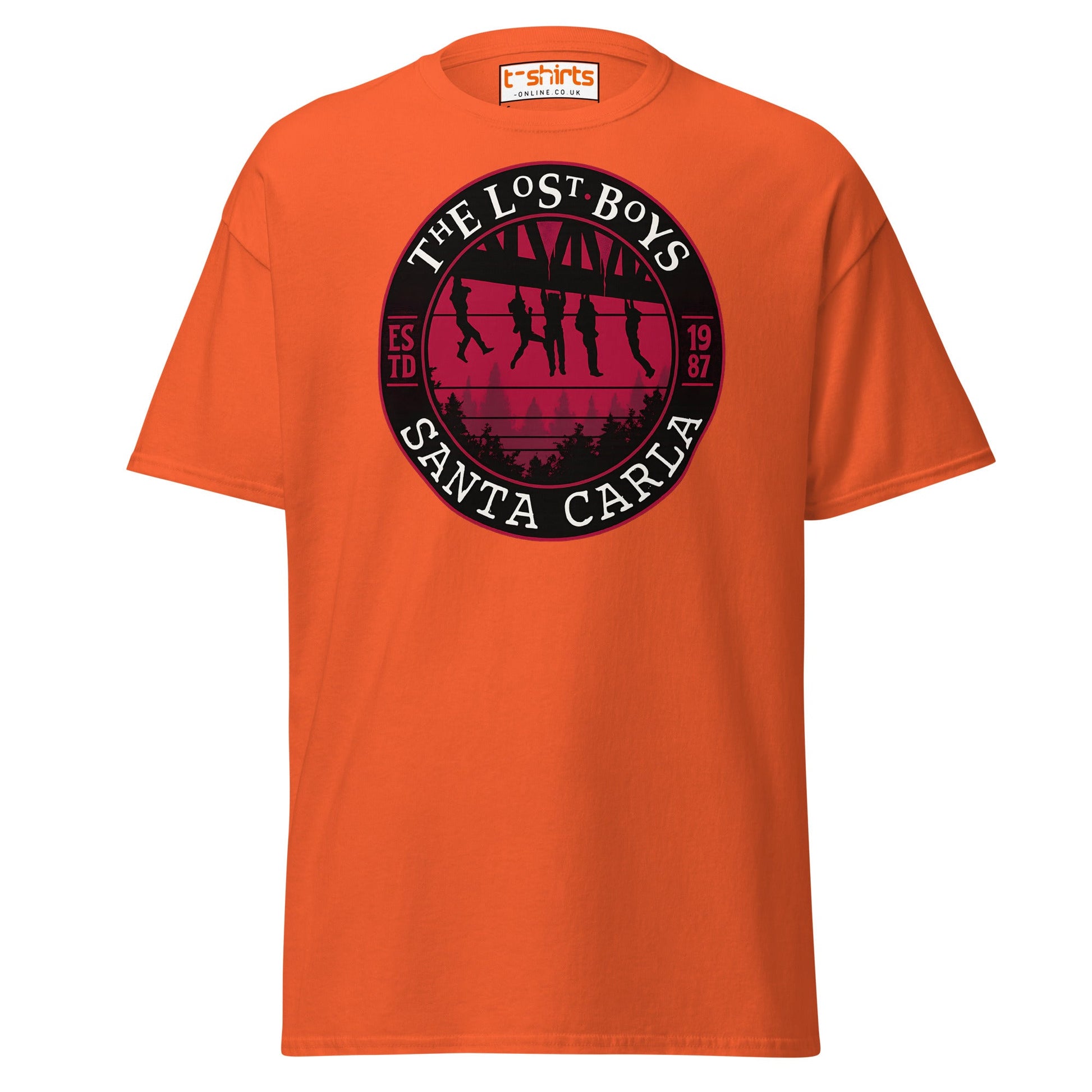 Lost Boys Santa Carla T-Shirt | Vintage Horror Movie Tee - Orange - T-Shirts Online