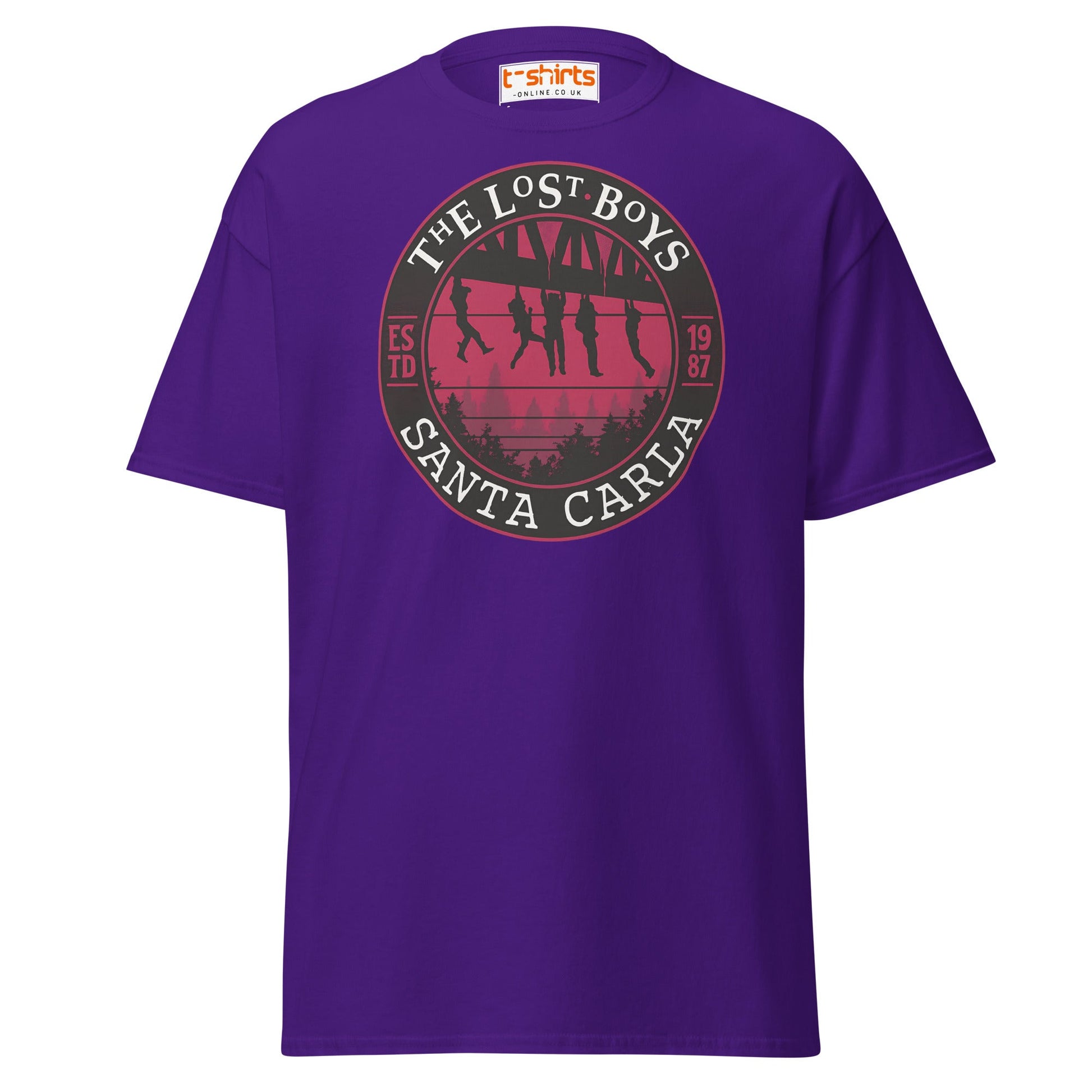 Lost Boys Santa Carla T-Shirt | Vintage Horror Movie Tee - Purple - T-Shirts Online