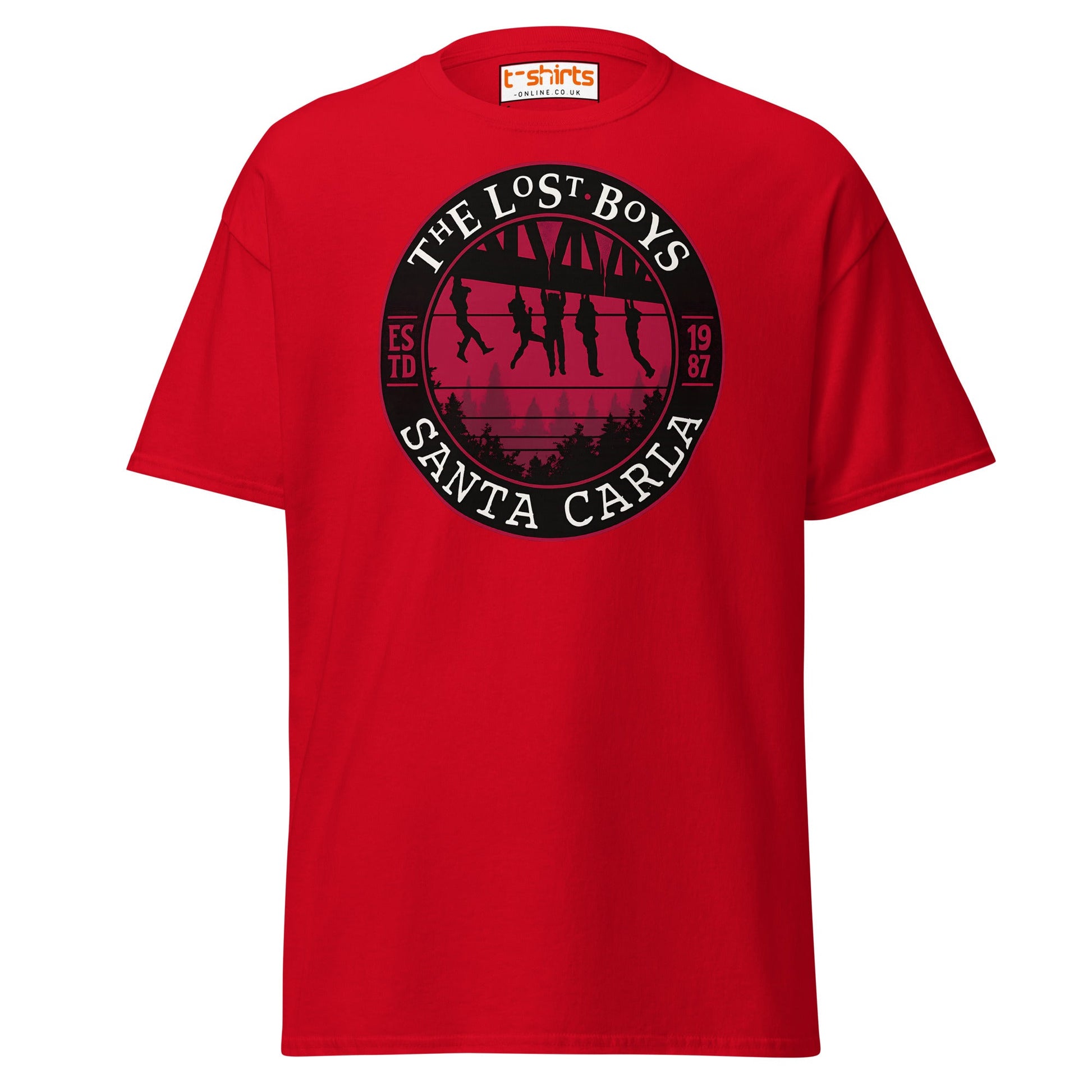 Lost Boys Santa Carla T-Shirt | Vintage Horror Movie Tee - Red - T-Shirts Online