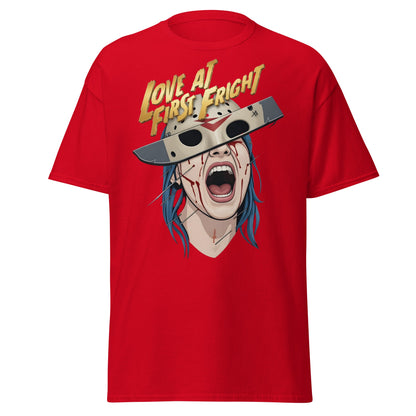 Love at First Fright T-Shirt - Slasher Horror Graphic Tee - Red - T-Shirts Online