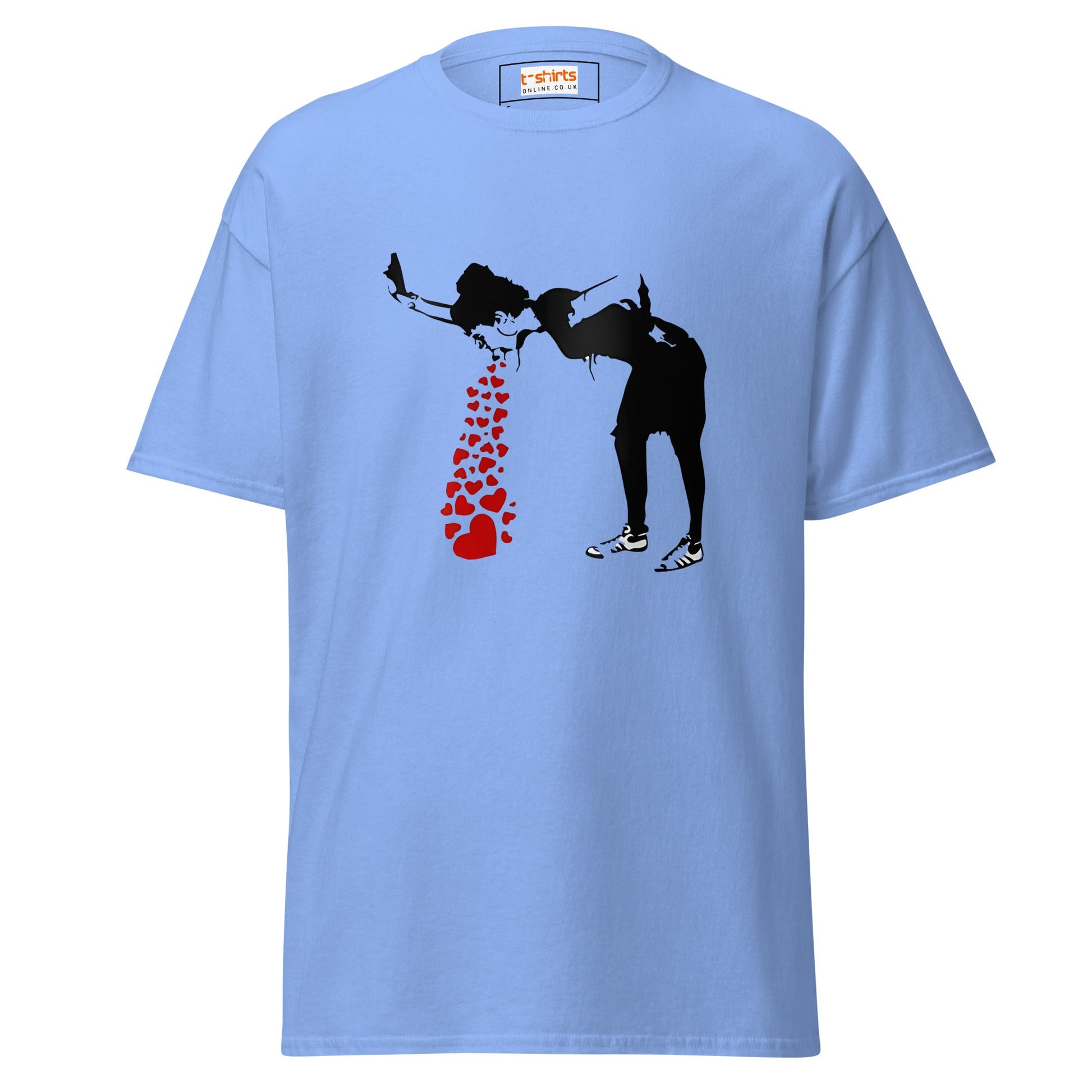 Love Hearts | Banksy Inspired T-Shirt - Carolina Blue - T-Shirts Online