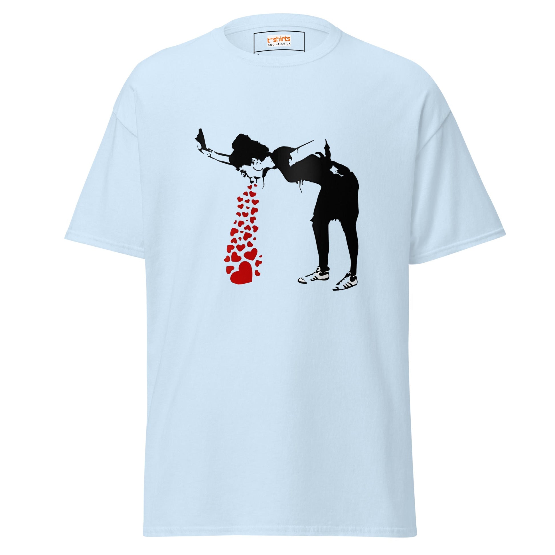 Love Hearts | Banksy Inspired T-Shirt - Light Blue - T-Shirts Online