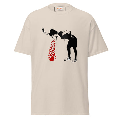 Love Hearts | Banksy Inspired T-Shirt - Natural - T-Shirts Online
