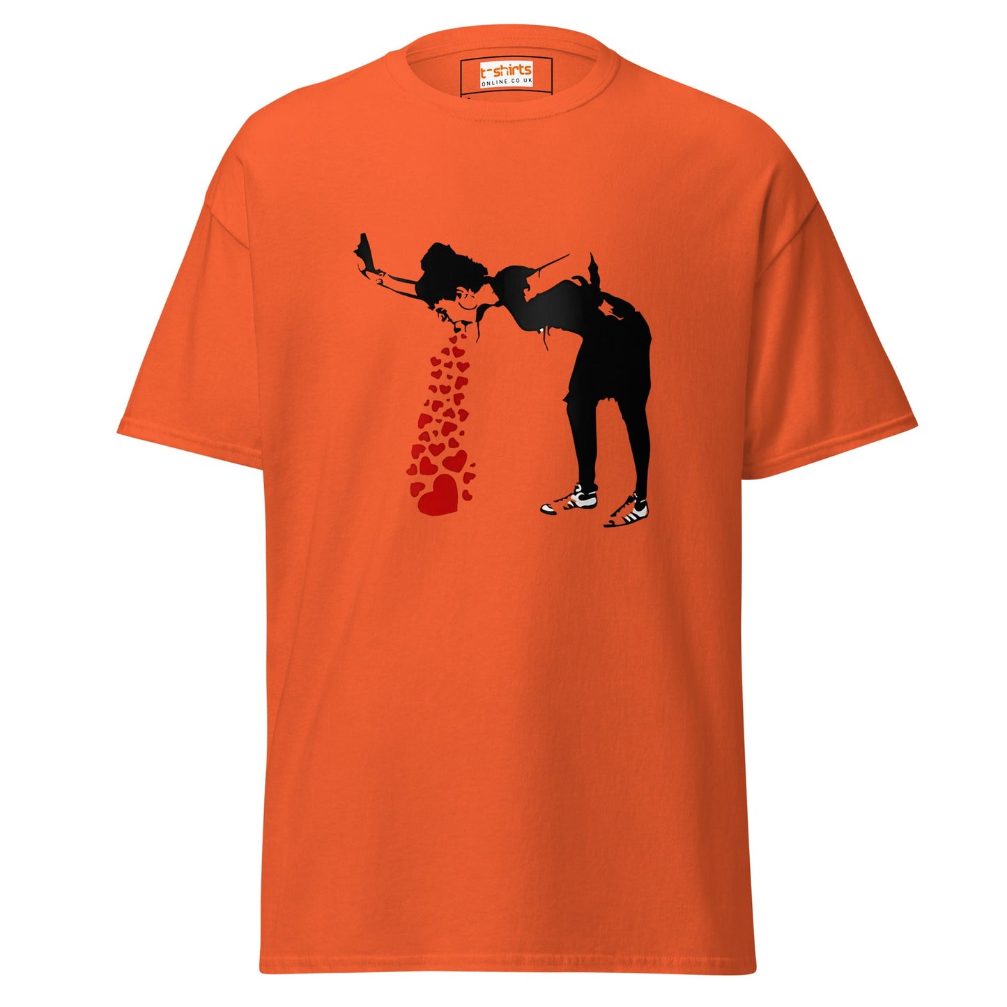 Love Hearts | Banksy Inspired T-Shirt - Orange - T-Shirts Online