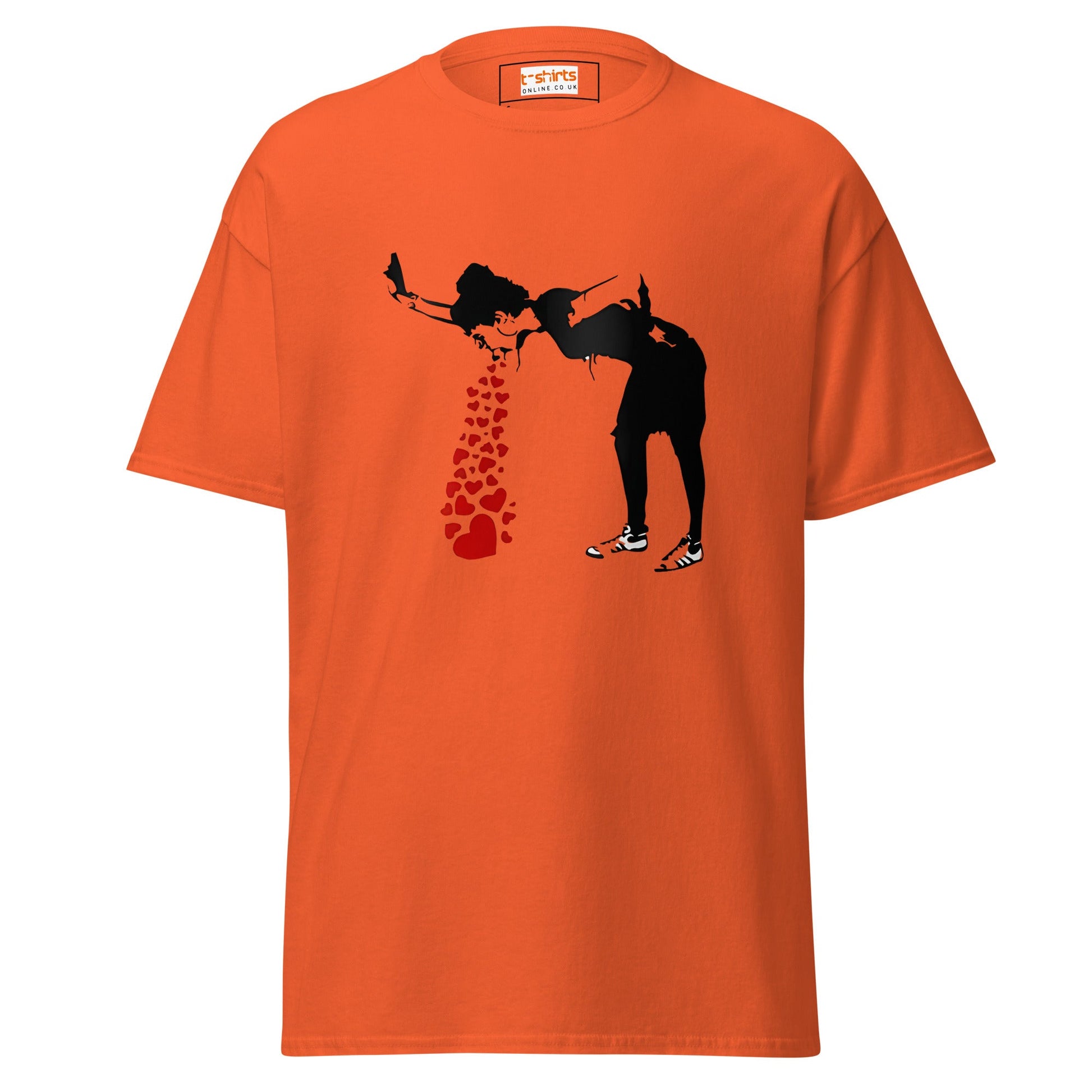 Love Hearts | Banksy Inspired T-Shirt - Orange - T-Shirts Online