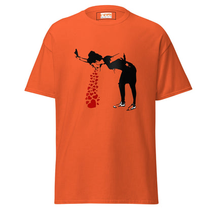 Love Hearts | Banksy Inspired T-Shirt - Orange - T-Shirts Online