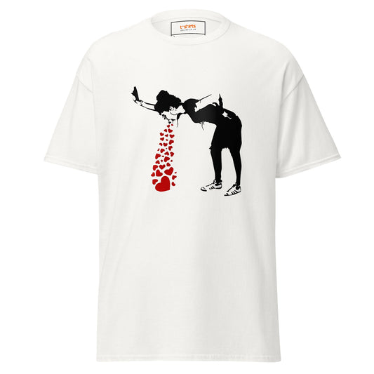 Love Hearts | Banksy Inspired T-Shirt - White - T-Shirts Online