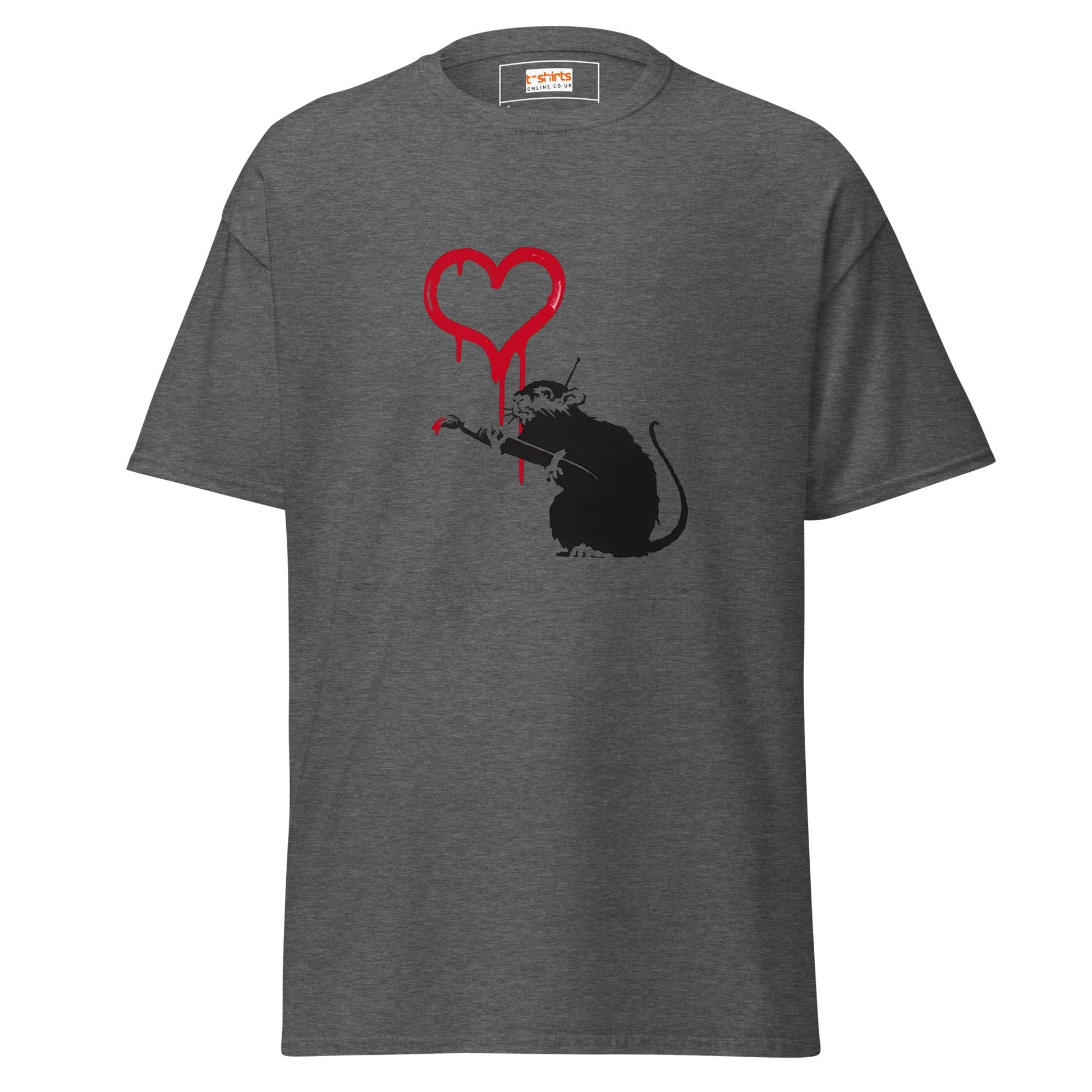 Love Rat | Banksy Inspired T-Shirt - Dark Heather - T-Shirts Online