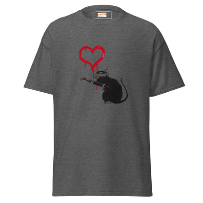 Love Rat | Banksy Inspired T-Shirt - Dark Heather - T-Shirts Online