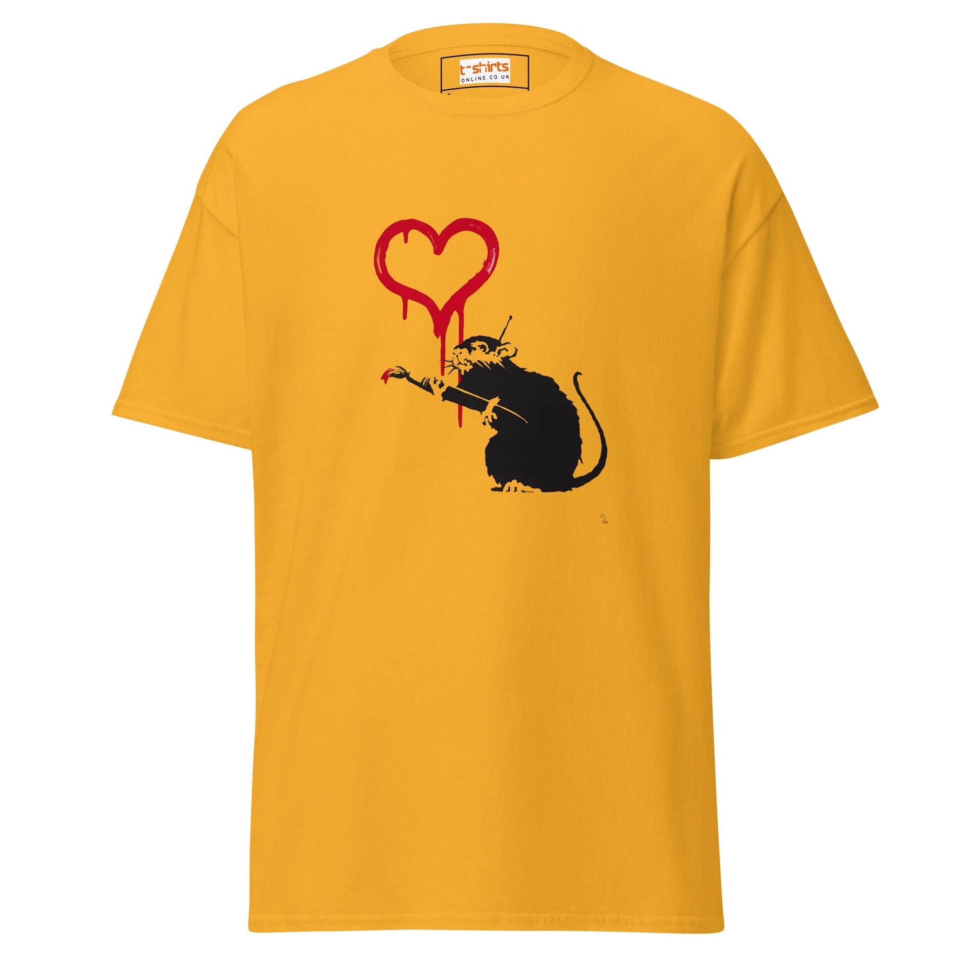 Love Rat | Banksy Inspired T-Shirt - Gold - T-Shirts Online