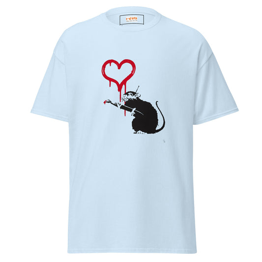 Love Rat | Banksy Inspired T-Shirt - Light Blue - T-Shirts Online