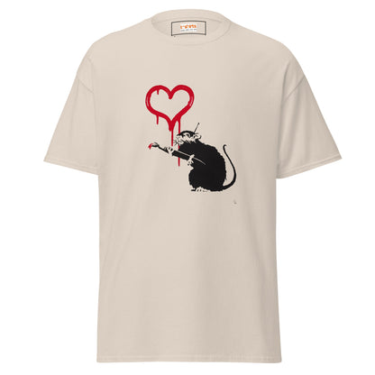 Love Rat | Banksy Inspired T-Shirt - Natural - T-Shirts Online